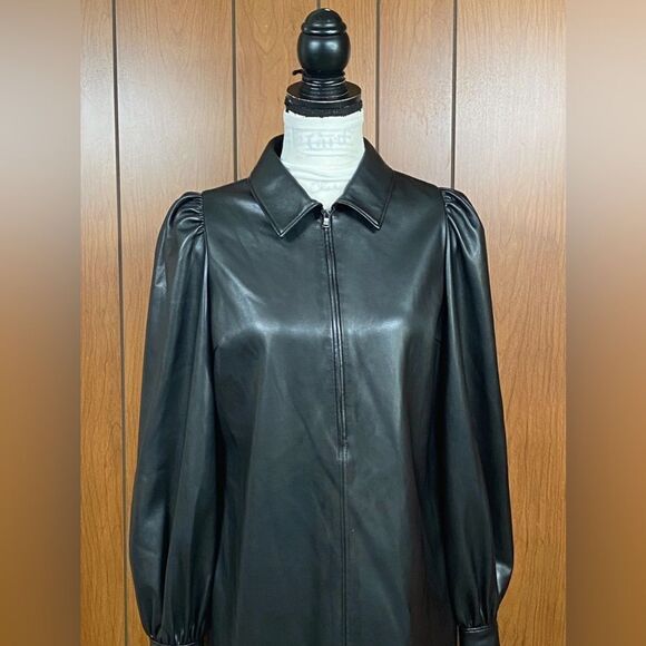 Alice By Temperley Becky Faux Leather Shirt Dress size 4 - Picture 5 of 14
